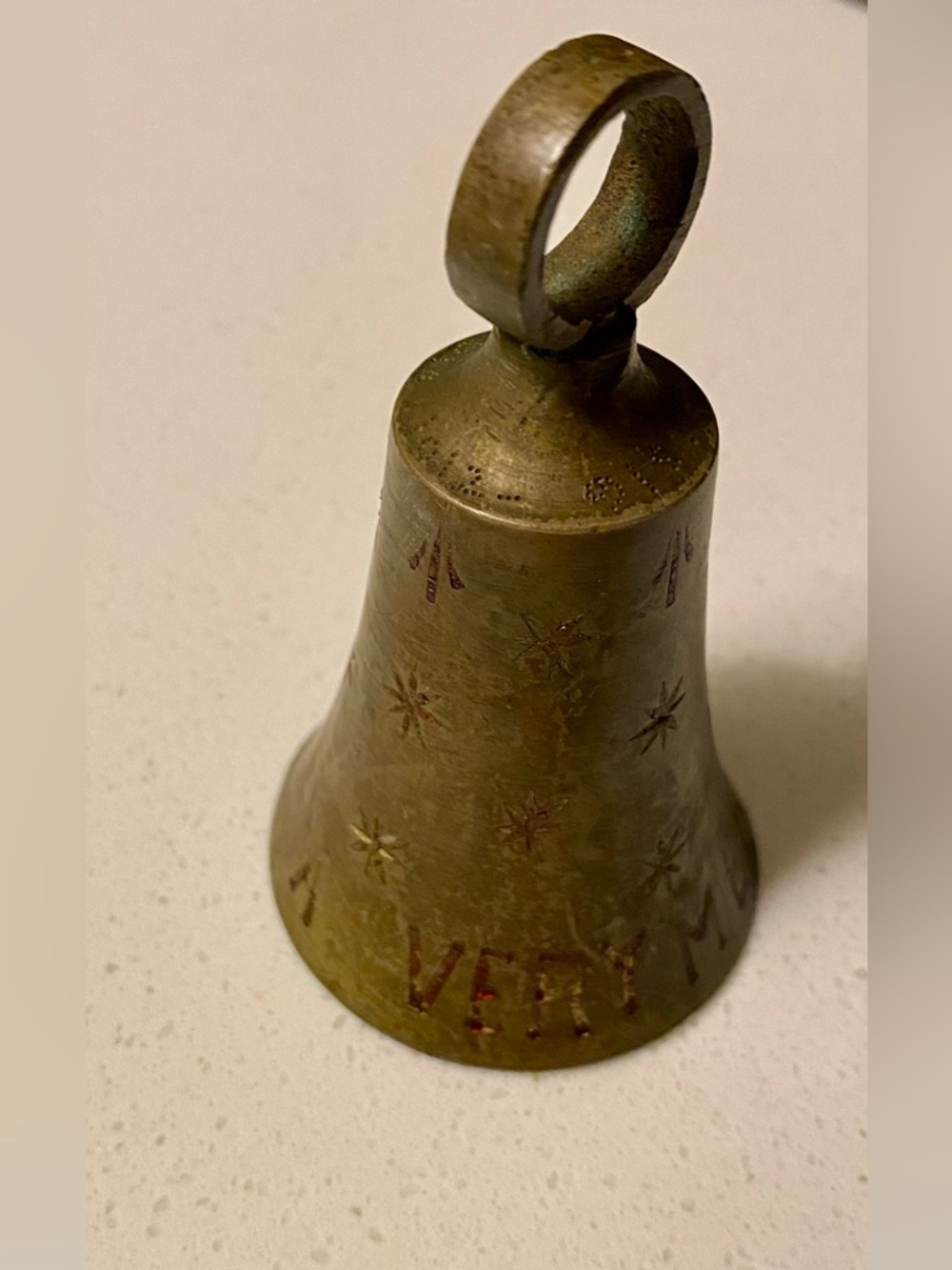 Vintage Brass Christmas Bell Ornament